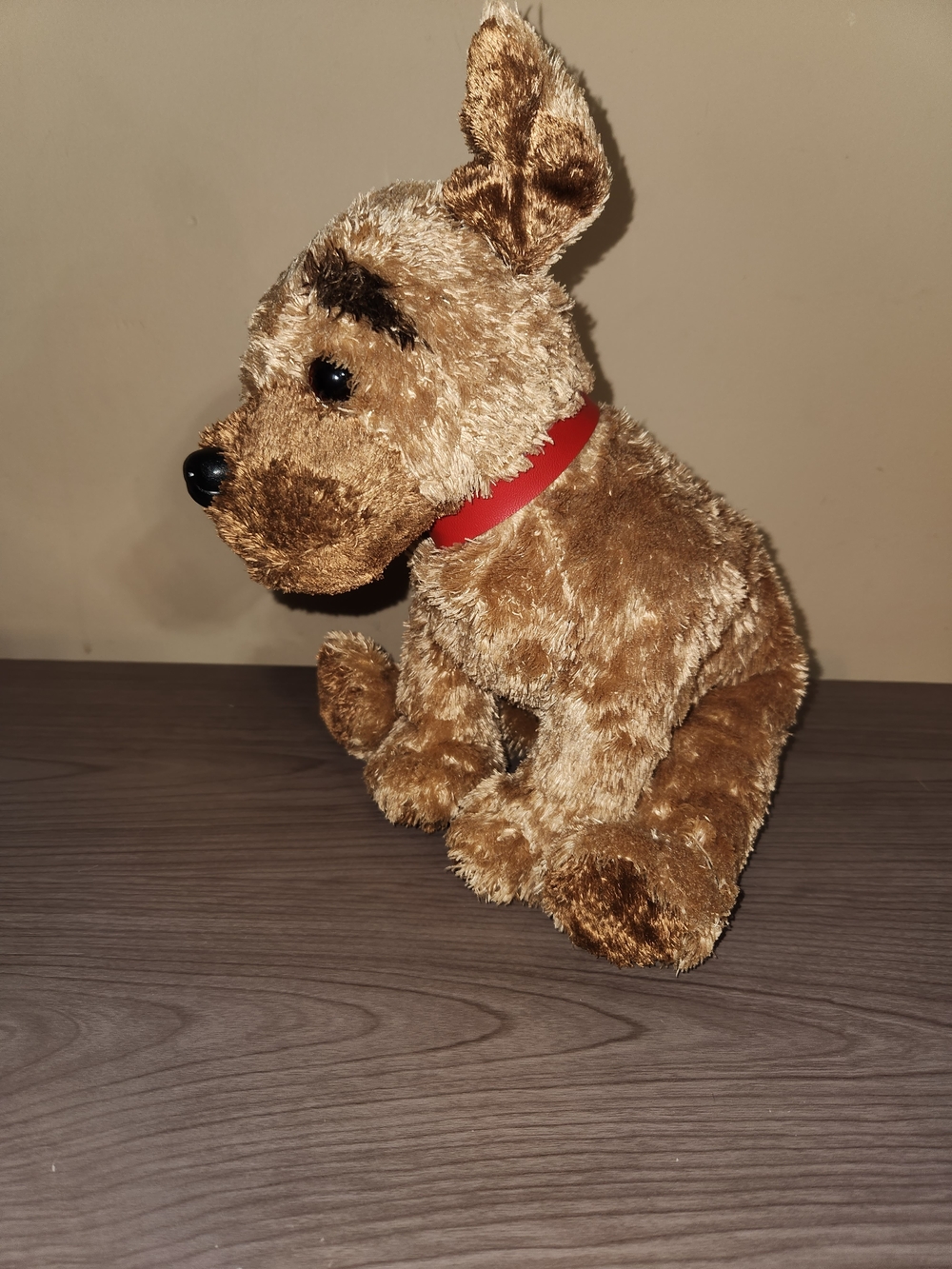 Ty Brown Plush Puppy with Red Collar